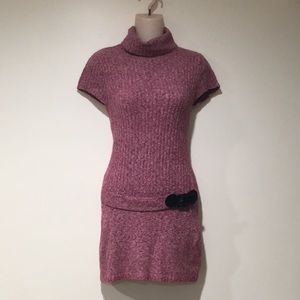 Vintage heathered pink turtleneck minidress Small